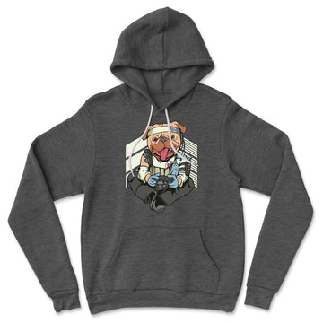 Lifeline Pug Apex Gamer Hoodie in Dark Grey Heather color